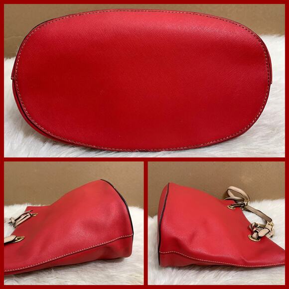 MICHAEL KORS Red Saffiano Leather Medium Size JET SET Tote - Picture 14 of 15
